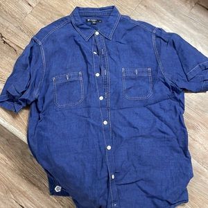 Cremieux Denim Button Down, XL